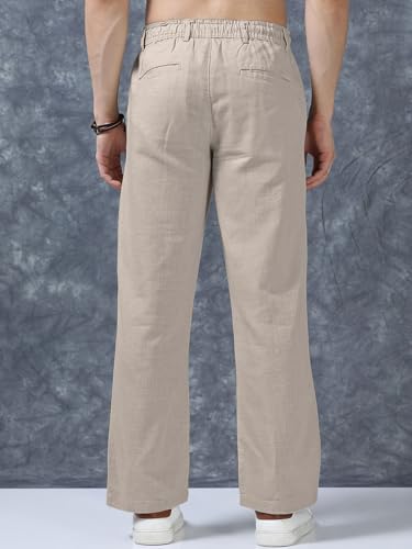 Image of Vogaan Men's Cotton Blend Casual Trousers Pants | Stylish Comfortable Trousers for Office Work and Outings