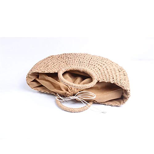 Bolso de playa grande tejido a mano con paja para mujer miniatura 5