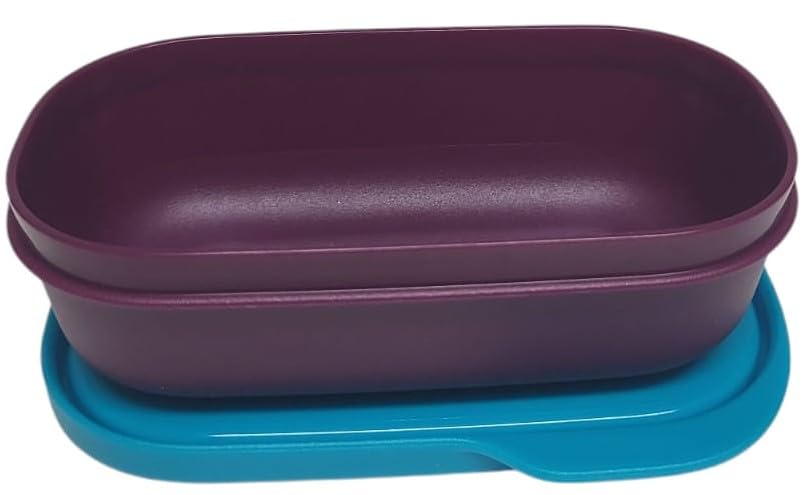 Tupperware to Go pudełko na lunch Clevere Pause 550 ml pudełko na lunch ze ścianką działową Eco+ do szkoły (turkusowo-fioletowe 120 ml)