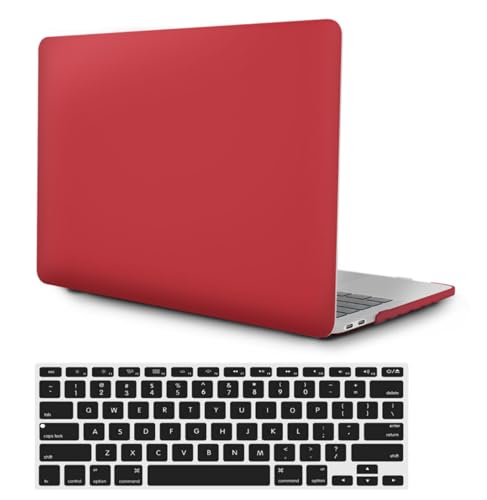 FFBOFFC Cover Compatibile con MacBook Air 11 pollici 2015 2014 2013 2012 2011 2010 Modello A1465 A1370, Plastica Protettiva Custodia Rigida Case & Tastiera Cover, Vino Rosso