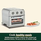 Cuisinart Compact Air Fryer Toaster Oven, Stainless Steel Fryer with 6-in-1 Functions, Adjustable Temperature, Includes Oven Rack, Baking Pan and Air Fry Basket, TOA-26