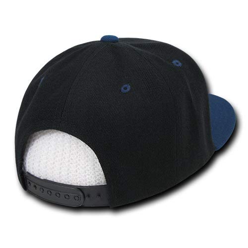 Decky 2Tone Flat Bill Snapbacks, Black/Navy, One Size #TOP2