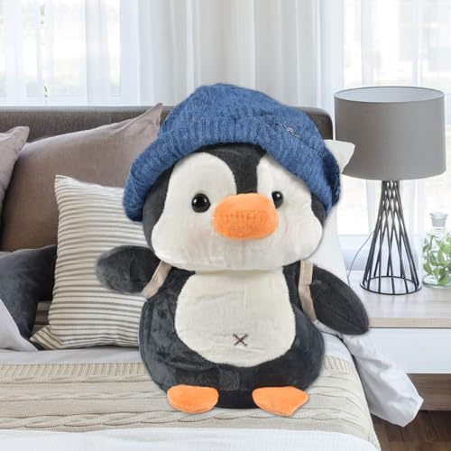 Pinguin Kuscheltier 25 Cm – Graues Plüschtier Aus PP-Baumwolle, Weich & Kuschelig, Ideal Als Geschenk Für Kinder & Erwachsene