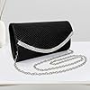 RPAEOY Clutch Damen Glitzer Diamant Satin Plissiert Abendtasche Abnehmbarer Kettentasche Hochzeit Freizeit Date Hochzeit Cocktail Party Tanz Party Geburtstagsfeier Geschenk (Schwarz) #1
