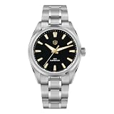 watchdives WD0003C Orologio al quarzo VH31 da uomo con lancetta dei secondi fluida e design originale, 36 mm, vetro zaffiro, orologio da polso dal design ricercato, resistente all’acqua 100 m