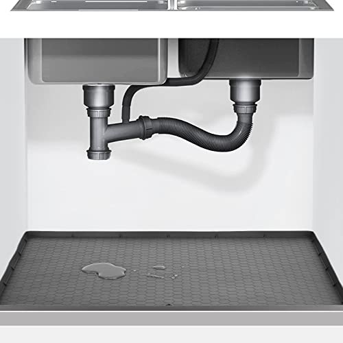 Comparison: Best Silicone For Undermount Sink 11 EXMMCZLDD Under Sink Mats for Kitchen, Waterproof, 28" x 22", Silicone, Undermount, Gray
