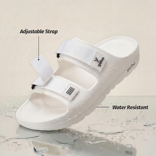 Image of YOHO Wilo Double Strap Sliders for Men | Cushioned & Lightweight | Adjustable Strap | Comfortable Monsoon Footwear & Rainy Sandals