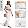 SEMARO Womens Casual Linen High Waist Pants Drawst... #5