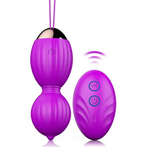 Kegel Balls Exercise Weights - Ben Wa Balls for Beginners & Advanced Tightening, Safe Silicone Remote Controlled Kegel Balls - Doctor Recommended for Bladder Control (Purple)