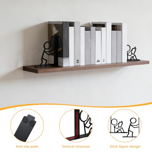 Bookends,Strichmännchen-Buchstützen, Verhindern Das Verrutschen, für Schlafzimmer, Bibliotheken, Büros, Schulen Und Zur Organisation des Schreibtisches, EIN Paar