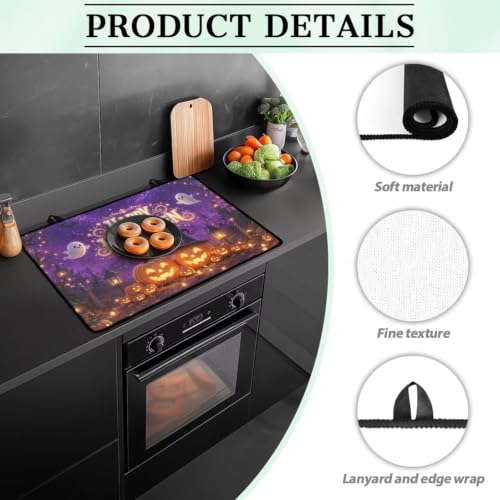 Image of Happy Halloween 2026 Induction Stove Top Cover Protector Multipurpose Flat Top Stove Cover Mat Universal Stove Top Cover for Electric Cooktop Mat Holiday Kitchen Decor, 29 x 21 Inch
