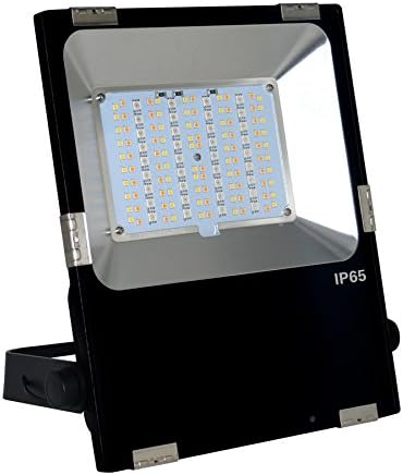 Langboss Waterproof IP65 50W RGB+CCT LED Flood Lights, 2.4Ghz Remote or WIFI Control, 16 Million Colors Changing, CCT Brightnes Saturation Controllable, Auto Transmitting Function