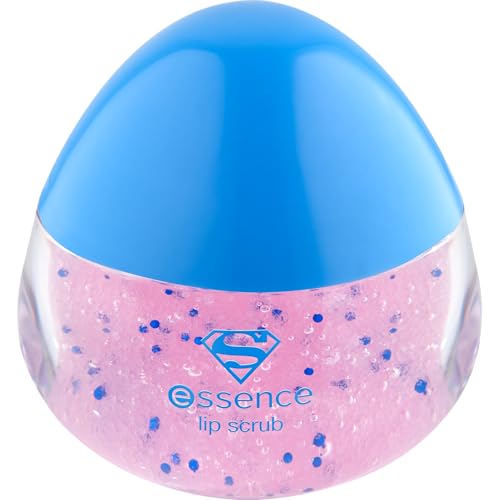 essence Superman lip scrub, Lippenpeeling, mit Vitaminen, natürlich, ohne Parabene, ohne Mikroplastikpartikel, Nanopartikel frei, glutenfrei, 3er Pack (3x11g)