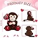 HollyHOME Monkey Stuffed Animal Valentines Monkey Plush Holding Red Love Balloon for Kids and Girlfriend Toy Gifts 10 inches
