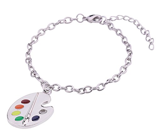 My Shape - Paleta de pintura de esmalte y cepillo para pulsera de cadena de eslabones para mujeres y niñas