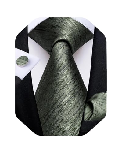 Image of DiBanGu Mens Solid Color Tie and Pocket Square Set Woven Silk Plain Necktie & Handkerchief for Men Wedding Party Formal