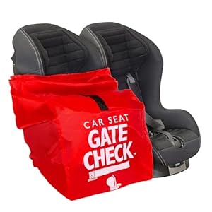 J.L. Childress Gate Check Bag for Car Seats – Travel Bag for Airplane, Fits All Baby & Infant Car Seats, Airport Accessories for Gate Check, Flying Essentials, AirTag Compatible – Red
