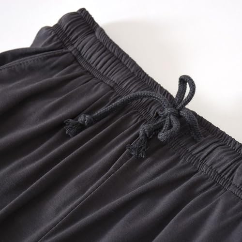 Men's Summer Pajamas Set Short Sleeve Pjs Spring Fall Basic V Neck Bottom Closed Medium Waist Modal Suits3