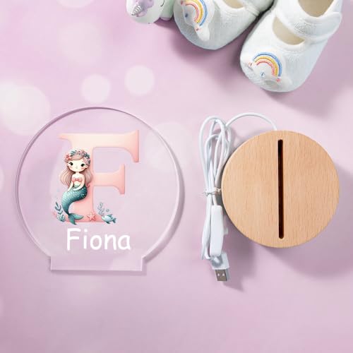 Lámpara de noche para niña sirena personalizada miniatura 7