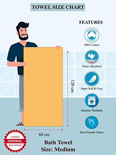 Athom Living Disney Cars Kids Cotton Bath Towel – Soft, Super Absorbent, Vibrant Design, Perfect for Girls, Quick-Dry, Comfortable & Fun Bath Time Towel |350GSM, 60x120cm