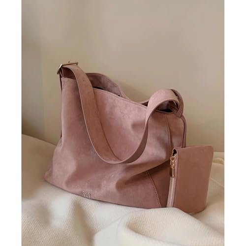Suede Crossbody Bags for Women Large Capacity Tote Bag with Small Purse Magnetic Closure Shoulder Handbag4