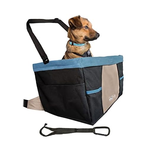 Kurgo Rover, Asiento de Coche para Perros Incluye Correa de Seguridad, Negro/Azul