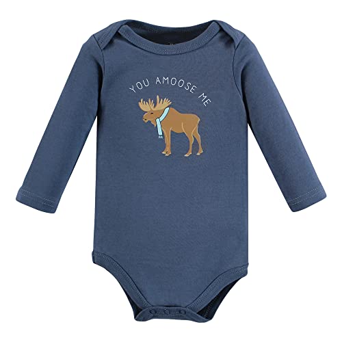 Image of Hudson Baby baby-boys Cotton Long-sleeve Bodysuits 5-pack