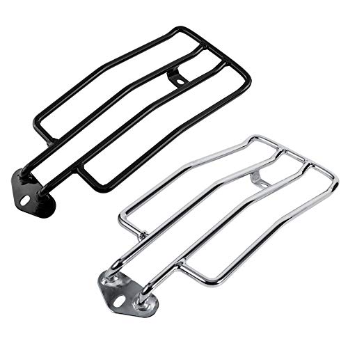 Hlyjoon Motorrad Gepäckträger 28 cm / 11 Zoll Motorrad Luggage Rack Hinten Solo Sitz Gepäckträger Metall Galvanische Langlebig für Sportster XL883 1200 X48(Silber)