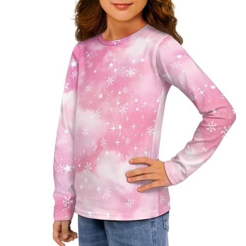 Renewold Kids Athletic Tees Crewneck T Shirts Girls Activewear T-Shirts Long Sleeve Home Party Travel Casual Shirts2