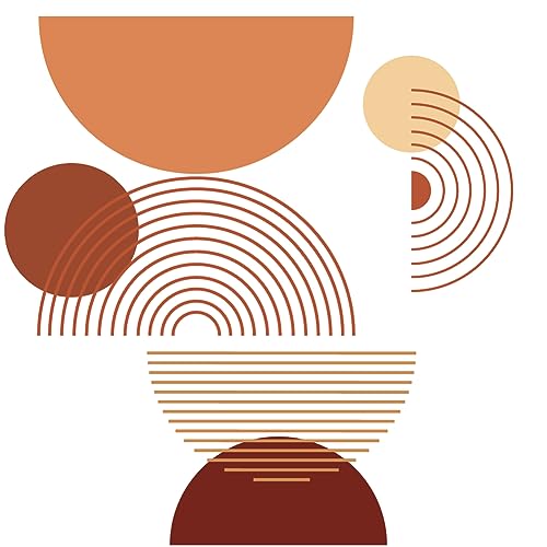 SUPERDANT Décoration Murale de Style Bohème avec Cercle Linéaire Géométrique Autocollant Mural Peel And Stick Stickers Muraux DIY Art PVC Stickers Muraux...