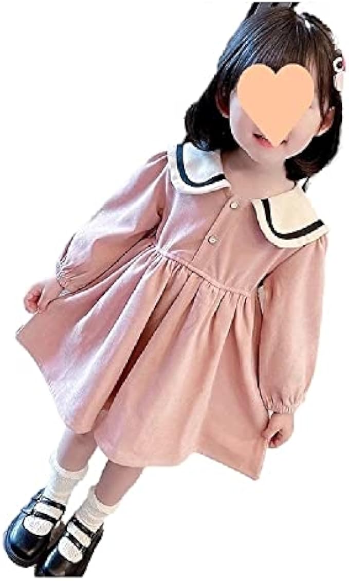 Quenny Girls' dress preppy style baby girl fashionable princess dress long sleeve skirt