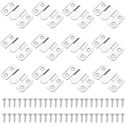 12 Pares de Soportes de Montaje Empotrado con Nivel y Tornillos, Ganchos Entrelazados Para Marcos de Fotos, Para Colgar Cuadros, Espejos, Marcos de Fotos y Cabeceros