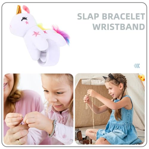 Pulseras de peluche de unicornio ORFOFE con dos unidades para fiestas 3