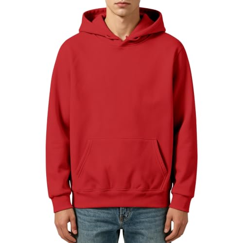Sudadera unisex con capucha roja XXXL de invierno para hombre y mujer casual