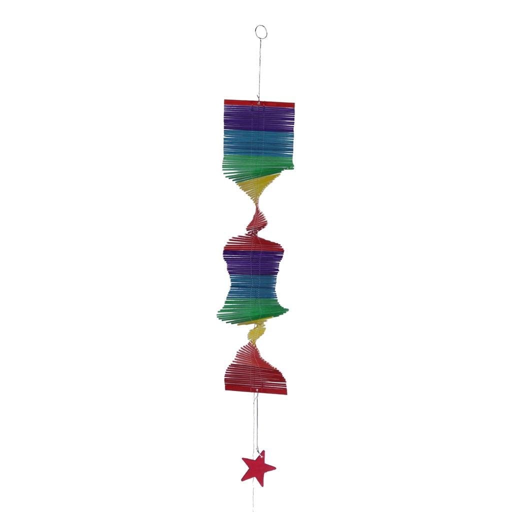 UJEAVETTE® Rainbow Color Spiral Wind Twister Garden Park Tent Charm Hanging Spinner L-image-36