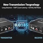 5.8GHz&5.2GHz Dual-Band Wireless Audio Transmitter Receiver for TV/PC, 160ft Long Range 0.018s Low Latency with bulit-in 2.4G Bluetooth 5.3 Receiver, Wireless Adapter Kit with RCA(3.5mm) Out/Input - Image 5