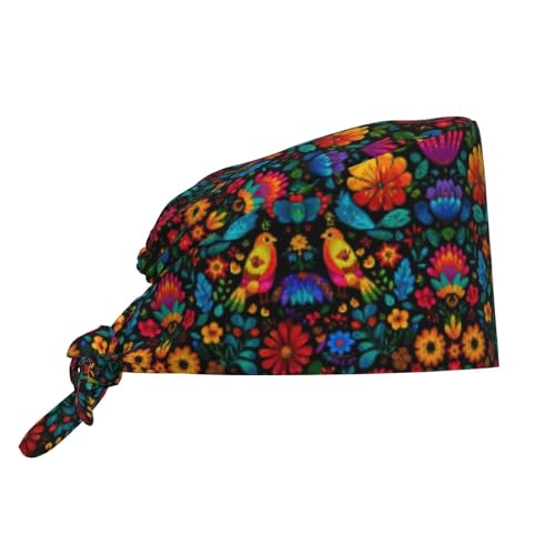 Image of Working Cap Scrub Cap with Sweatband Adjustable Unisex Tie Back Hat for Cleaning Farm Nursing