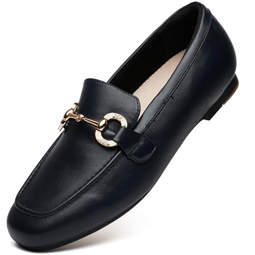 Image of DeYashopin Womens Loafers Shoes Fashion Low Heel Slip on Shoes Comfortable Driving Flats