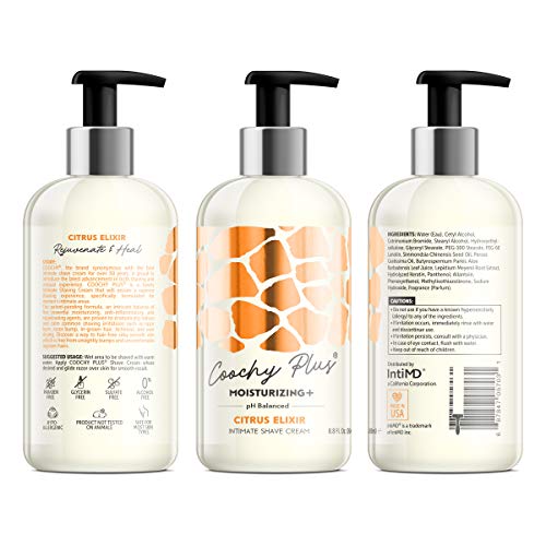 image for IntiMD Coochy Plus Intimate Shaving Cream CITRUS ELIXIR For Pubic, Bik