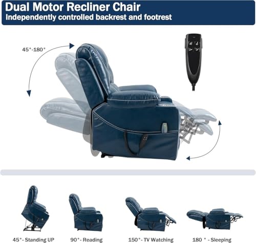 Sillón reclinable eléctrico grande con masaje y calor miniatura 3