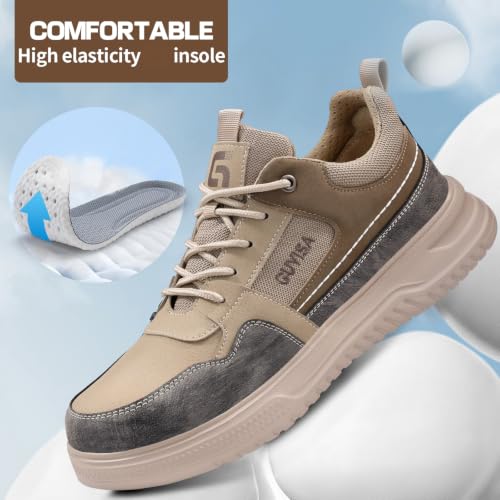 Image of Steel Toe Shoes for Women and Men, Lightweight Safety Work Shoes, Puncture Resistant Cushioned Low Top Work Sneakers for Warehouse Factory Construction