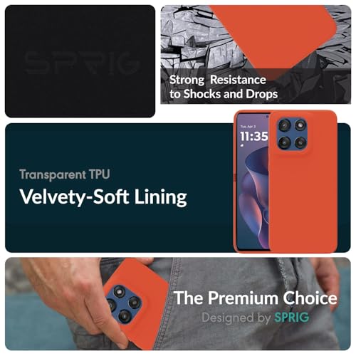 Image of SPRIG Compatible with Moto Edge 60 Stylus Premium SilkTone Back Cover Drop Tested Shock Proof Mobile Case for Men, Women, Boys and Girls with Camera Protection (Orange)
