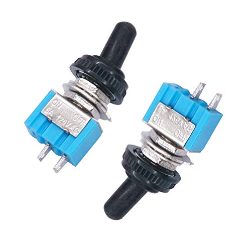 Twtade / 10 Pcs On/Off Mini Subminiature Toggle Switch Car Dash Dashboard Spst 2Pin + 10 Pcs Waterproof Cap Mts-101 #TOP3