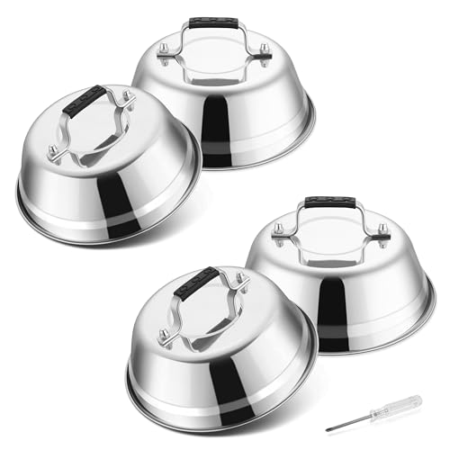 Onader 6 Inch Melting Dome Griddle Lid, Basting Cover for Griddle Set of 4