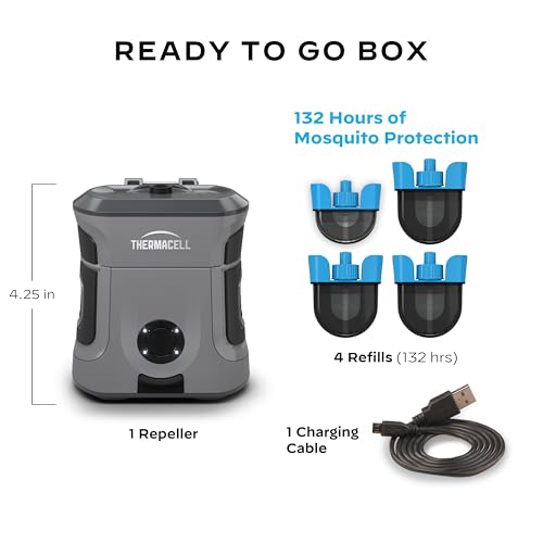 Image of Thermacell Mosquito Repellent Rechargeable Adventure EX-Series EX90; Patio Shield with 9-Hour Battery, Includes 12-Hour Refill, Rubber Armor & Carabiner; Scent Free Bug Spray Alternative