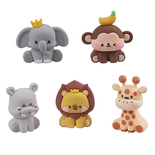 Mage Gifts Jungle Safari Animal Cake Topper With Lion Giraffe Monkey Hippo Elephant For Safari Cake Decorations #TOP1