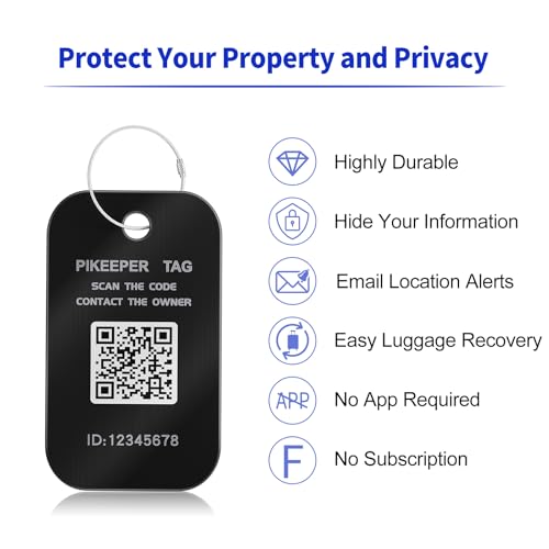 Smart Luggage Tags with QR Code Location Display - Customizable Tags with Privacy Protection for Lost & Found, 4-Pack Waterproof & Durable Travel ID Labels for Suitcases & Backpacks2