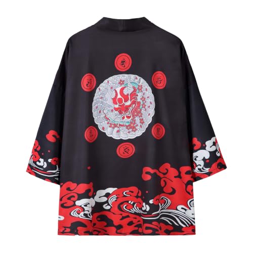 Image of PRIJOUHE Mens Kimono Set Japanese Haori & Shorts 2 Piece Summer Outfits