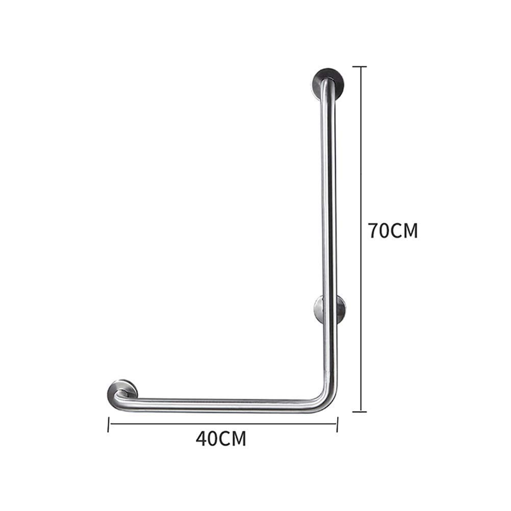 Barra de seguridad para baño de acero inoxidable en forma de L (espejo