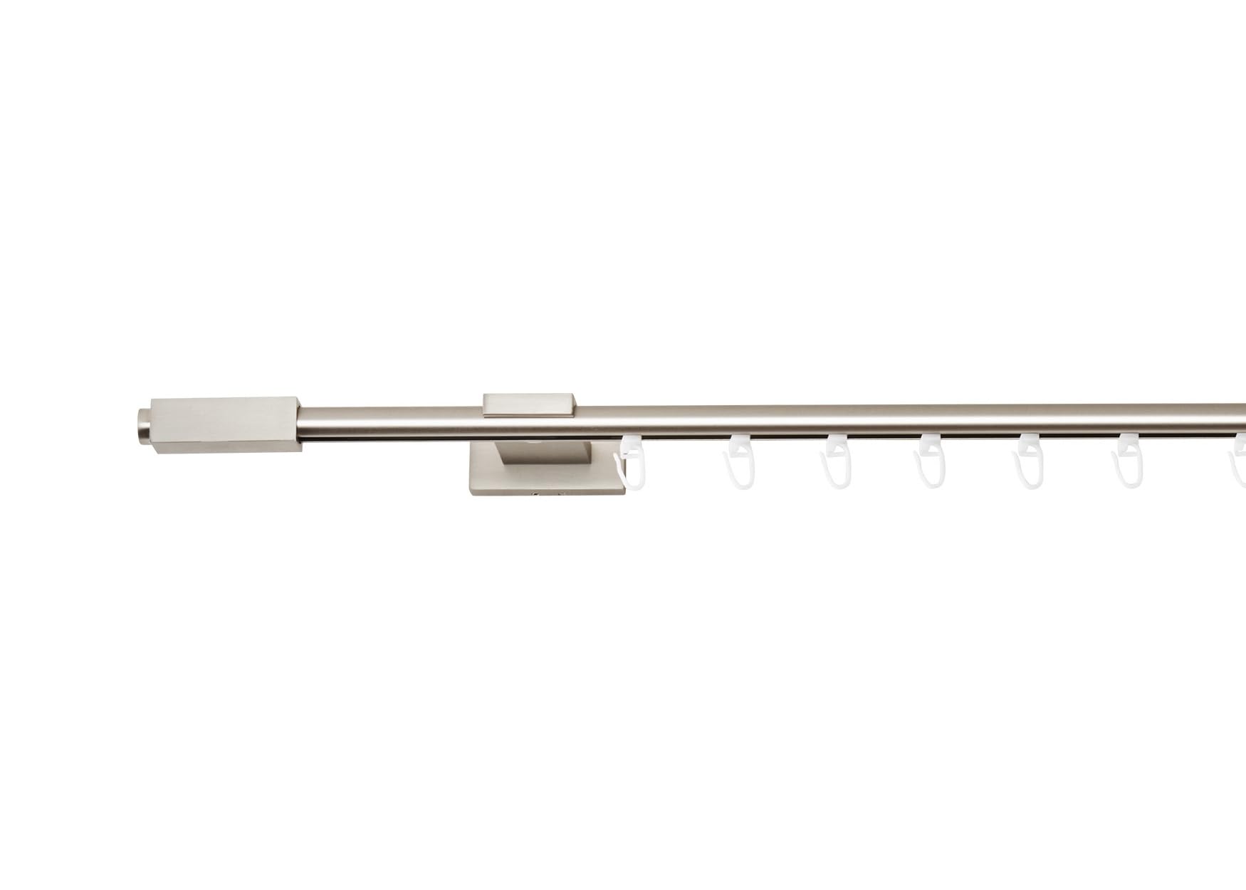16 mm - Tringle à rideaux 1 voie - Supports muraux next 13 - Embout central - Aspect acier inoxydable élégant - 330 cm